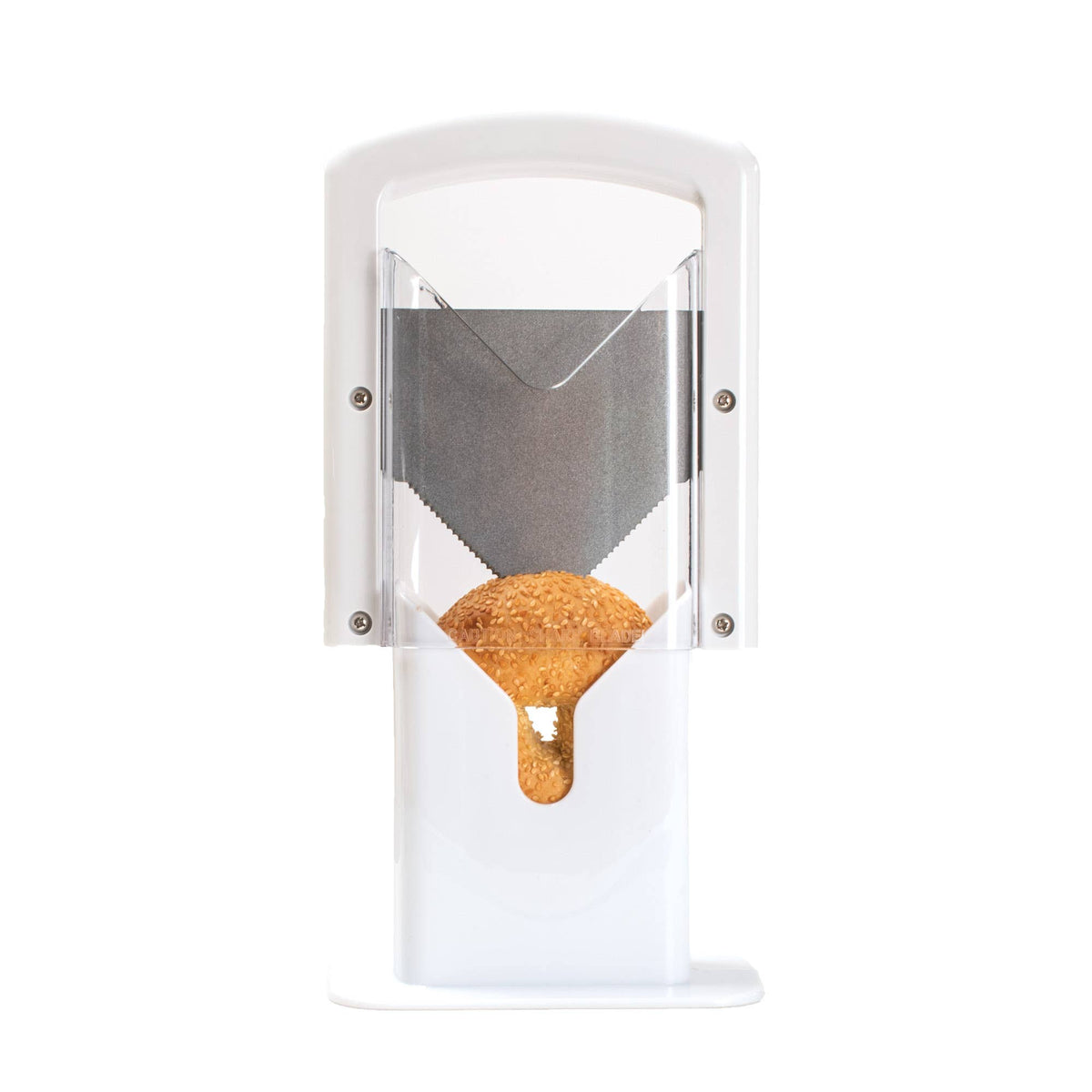 HIC Kitchen Safe Grip Bagel Slicer, Guillotine-Style