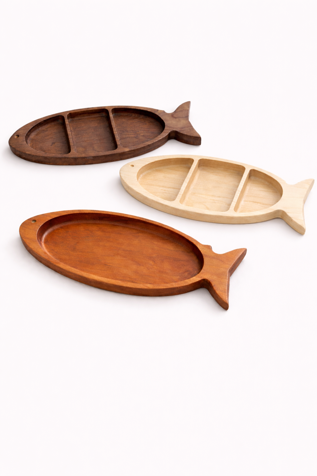 Fish Catch-all Tray: One compartment / Cherry wood