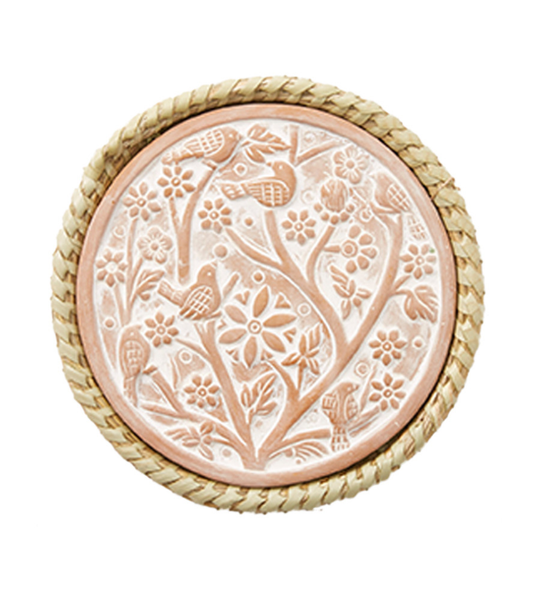 Birds of a Feather Warming Trivet w/ Kaisa Grass Basket