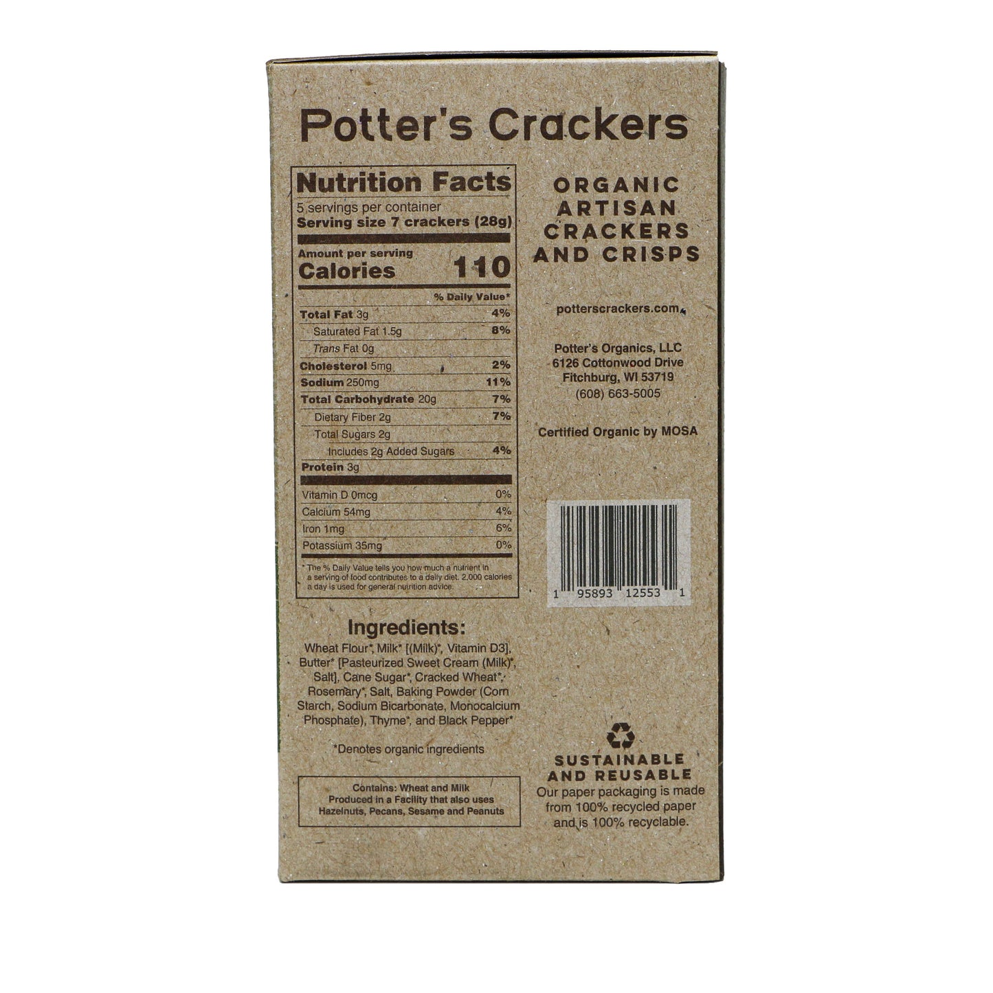 Potter's Crackers Organic Herbes de Provence Crackers