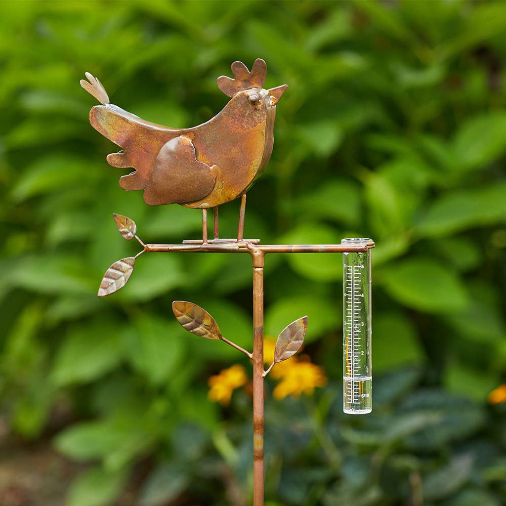 Rooster Rain Gauge Stake