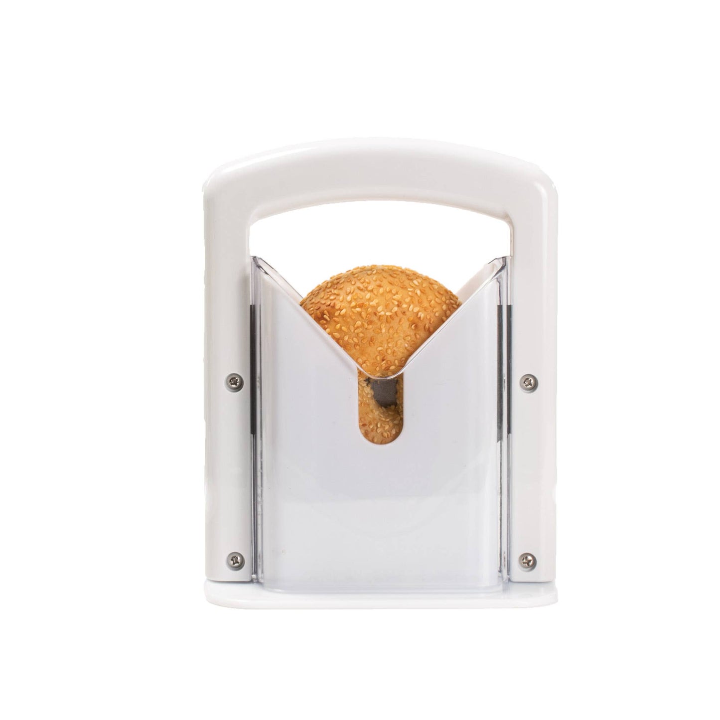 HIC Kitchen Safe Grip Bagel Slicer, Guillotine-Style