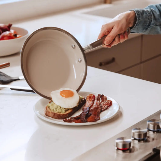 CeramiClad Frying Pan - Sand (Stainless Rims)