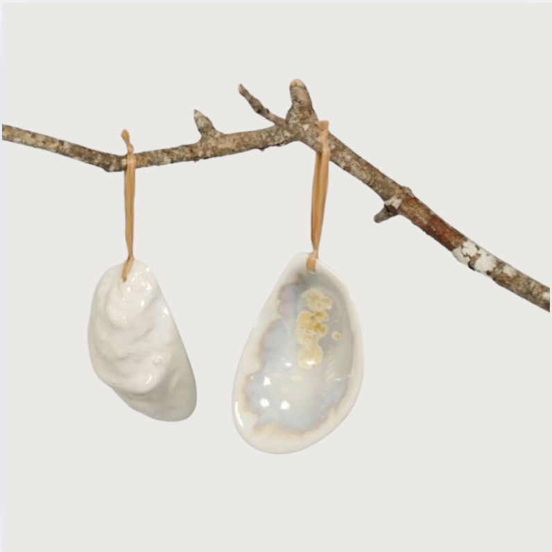 Handmade Ceramic Oyster Ornament