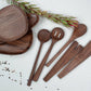 12’’ Walnut Wooden Oval Spoon - Kitchen Utensil