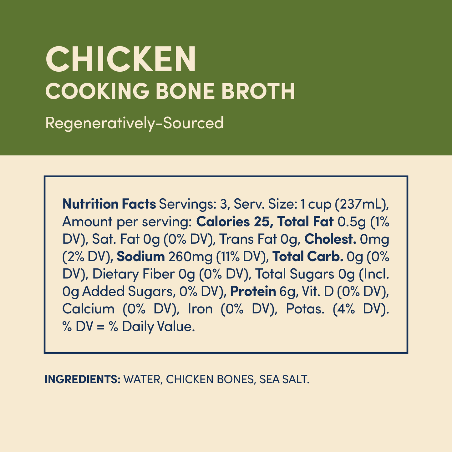 Regenerative Pasture-Raised Chicken Bone Broth 24oz