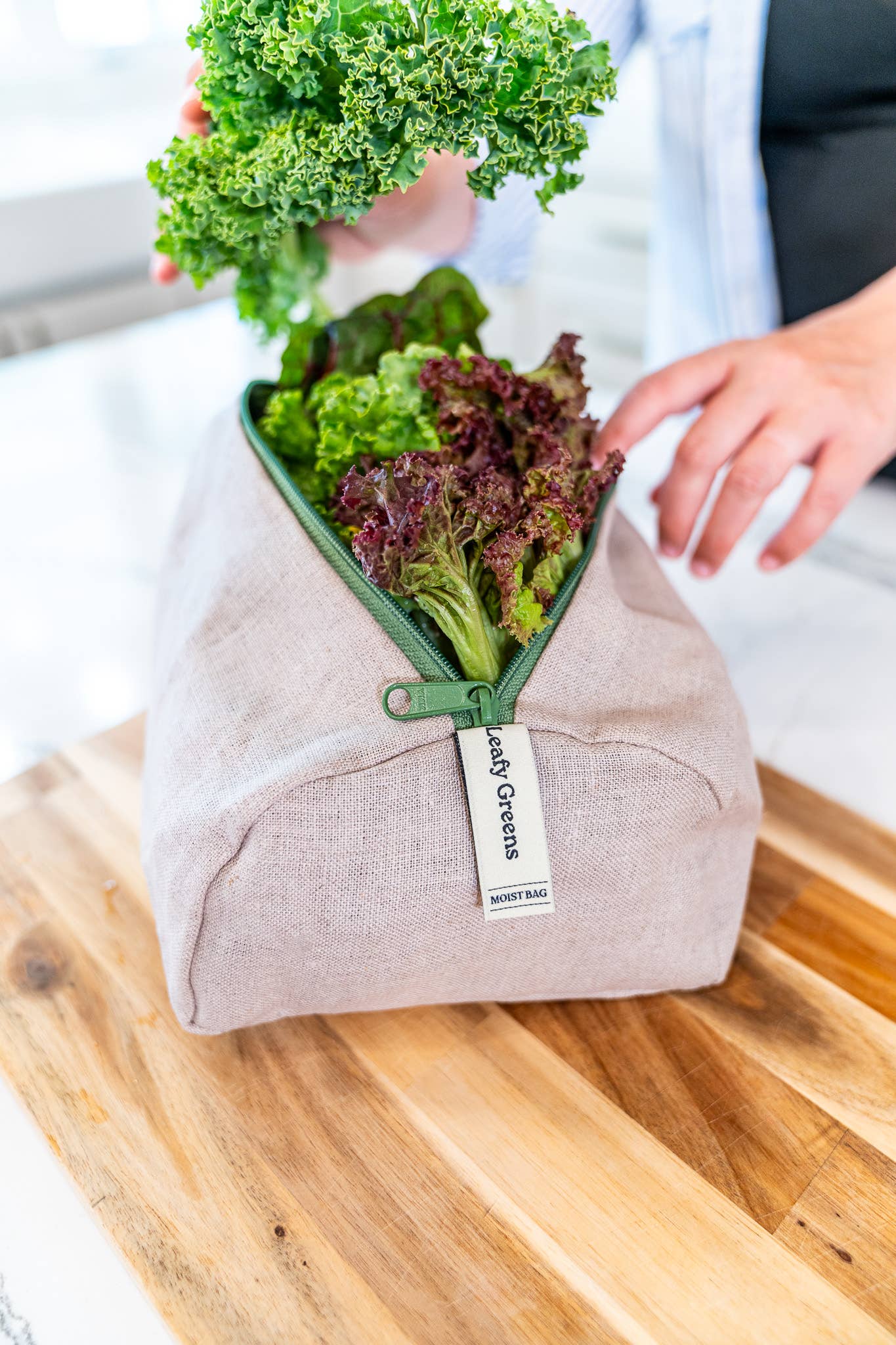 Reusable Linen Bag for Leafy Greens