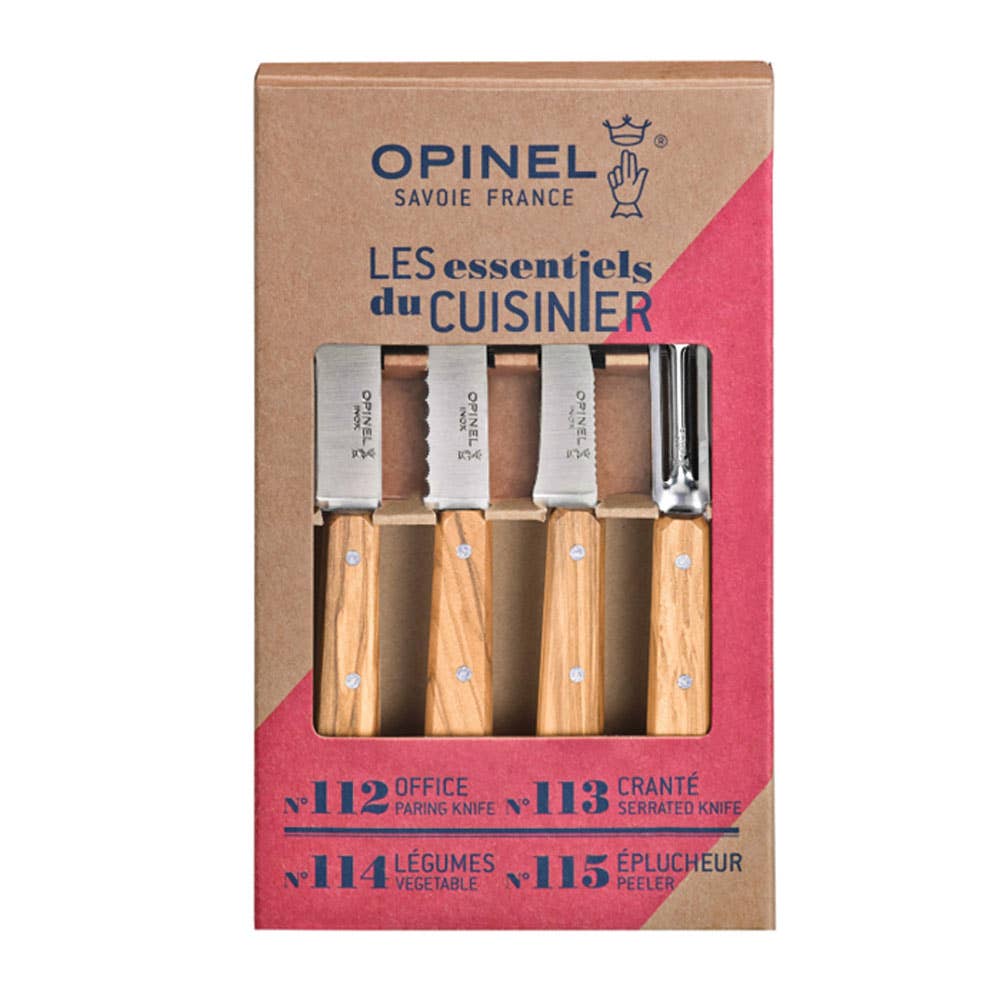 Les Essentiels Small Kitchen Knives Sets: Olivewood