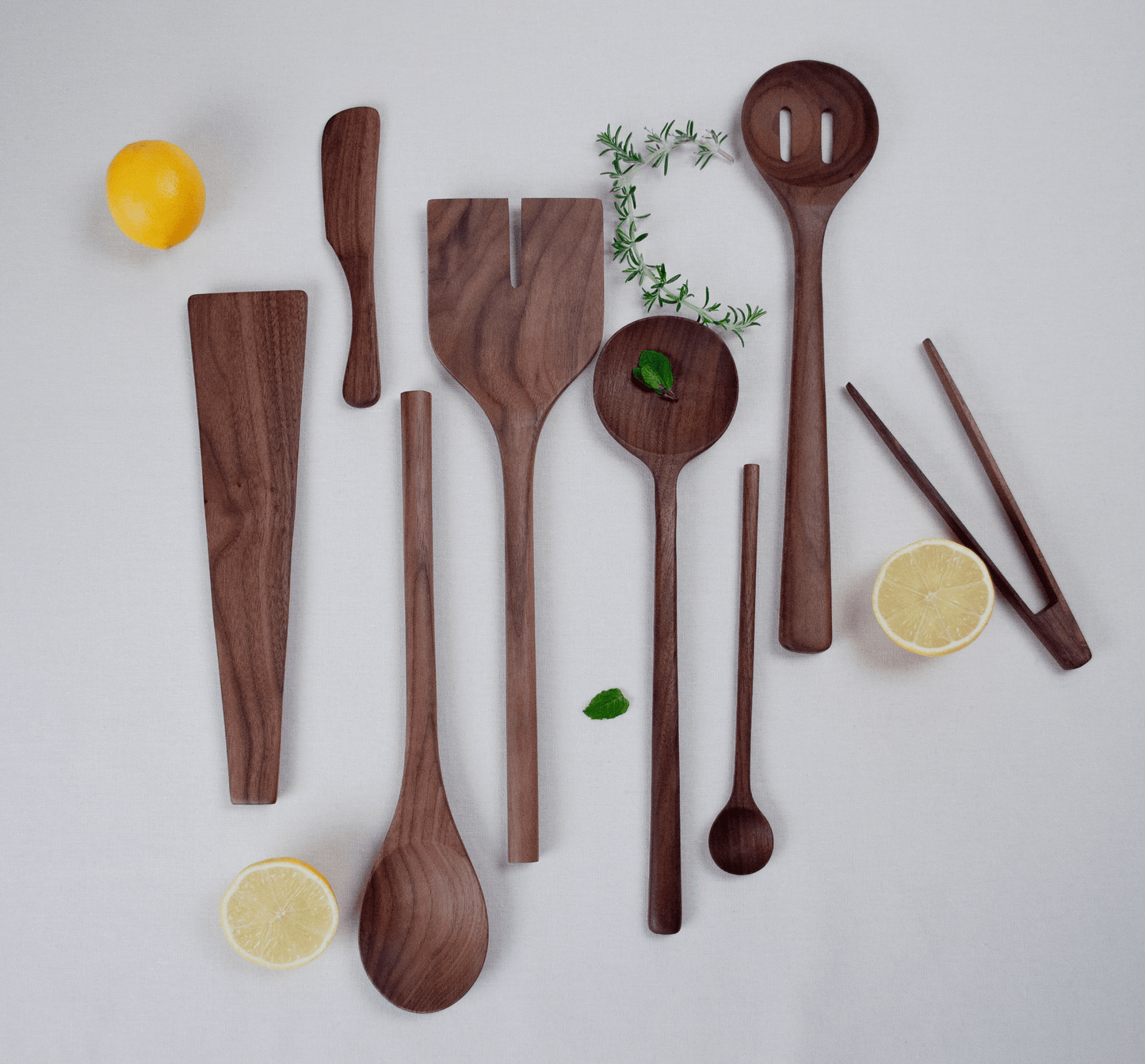 12’’ Walnut Wooden Oval Spoon - Kitchen Utensil
