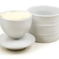White Stoneware Butter Pot