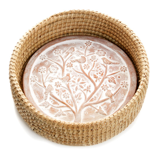 Birds of a Feather Breadwarmer in Natural Basket
